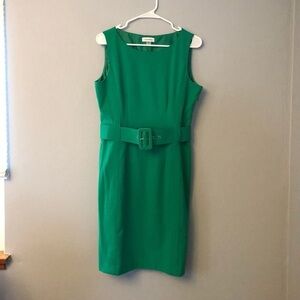 Calvin Klein Vibrant Green Belted Mini Dress